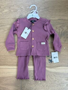NWT 7 For All Mankind Mauve Ribbed Matching Set